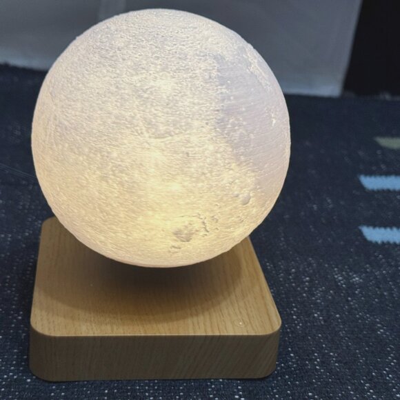 Levitating Moon Table Lamp, Magnetic Floating & Spinning Light - Picture 4 of 14